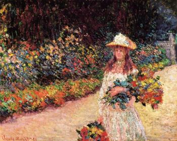 Claude Oscar Monet : Young Girl in the Garden at Giverny
